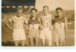 Carte Photo - Match D'athlétisme France-Finlande à Colombes 1929 - Coureurs Finlandais Et Français - Leichtathletik
