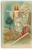 Carte Gaufrée - Easter Greeting - Romains Regardant Jésus - Ostern