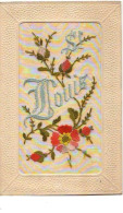 Carte Brodée - Saint-Louis - Fleur - Embroidered
