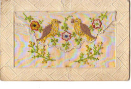 Carte Brodée - Oiseaux - Embroidered