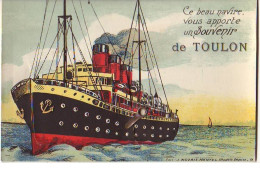 Ce Beau Navire, Vous Apporte Un Souvenir De TOULON (Carte à Système) - Toulon