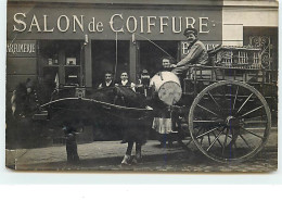Carte-Photo De PANTIN ? 1905 - Salon De Coiffure - Parfumerie - Bel Attelage - Pantin
