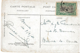 !!! CONGO,CPA DE 1921 AU DÉPART DE BOMA  POUR BRAINE LE COMTE (BELGIQUE) - Cartas & Documentos