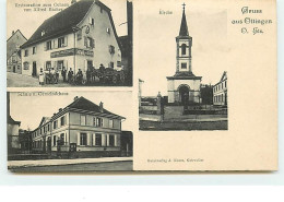 Gruss Aus OLTINGEN - Kirche, Restauration Zum Ochsen Von Alfred Bacher, Schule U. Gemeindehaus - Other & Unclassified