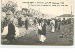 MESSINA Dopio Il Terremoto Del 28 Dicembre 1908 - Accampamento E Rovine Della Casa Ainis - Messina