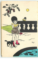 Collage De Timbres - Cut Stamps - Chat Faisant Un Câlin à Une Jeune Fille - Chat - Timbres (représentations)