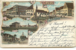 Gruss Aus Hirschau - 1899 - Bahnhof - Multi Vues - Hirschau