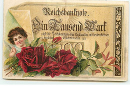 Représentation Monnaie - Keichsbentnote Lin Lausen Mart - Billet - Ange Et Roses Rouges - Münzen (Abb.)