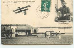 ETAMPES - Nos Aviateurs - Aérodrome De La Beauce - L'Aviateur Henri Farman En Plein Vol Sur Biplan Militaire - Aerodromi