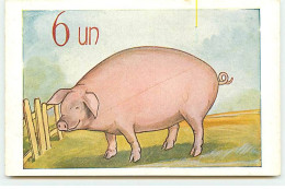 Cochon Près D'une Barrière - 6 Un - Pigs