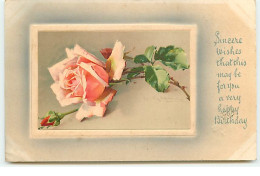 Carte Gaufrée - Sincere Wishes ... Happy Birthday - Rose - Geburtstag