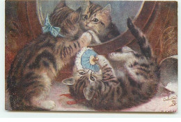Animaux - Chat - Chats Jouant Devant Un Miroir - Catland Série II - Raphael Tuck Oilette - Chats