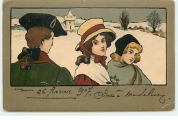 Illustrateur - MM Vienne N°191 - Ethel Parkinson - Homme Et Deux Jeune Femmes Se Promenant Dans La Neige - Parkinson, Ethel