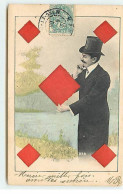 Carte à Jouer - Homme Tenant Un Carreau, Carte 5 De Carreau - Playing Cards
