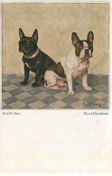 Chiens - Emil W. Herz - Zwei Kavaliere - Deux Bouledogues Français - Dogs