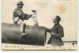 Militaire - Guerre 14-18 - A 400 Mm, Gun And The Battery's Dog - Chien Mascotte - Postée De Pont De Roide - Guerre 1914-18