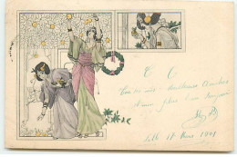 Art Nouveau - Jeunes Femmes Cueillant Des Citrons - 1900-1949