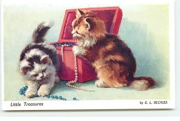 Animaux - Chat - E.L. Beckles - Little Treasures - Chats Jouant Avec Des Colliers De Perles - Cats
