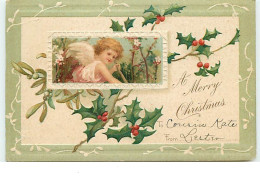 Carte Gaufrée - Clapsaddle - A Merry Christmas - Ange - Andere & Zonder Classificatie