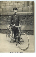 Carte-Photo - PARIS XIX - Policier Avec Son Vélo Hirondelle - Arrondissement: 19