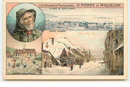 Les Colonies Françaises : SAINT-PIERRE ET MIQUELON - La Rade De Saint-Pierre (Multi-vues)- Publicité Phoscao - Saint-Pierre-et-Miquelon