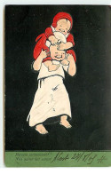 Carte Gaufrée - Hercule Certainement N'en Aurait Pas Fait Autant - Bébé Sur Les épaules D'un Enfant - Bebes