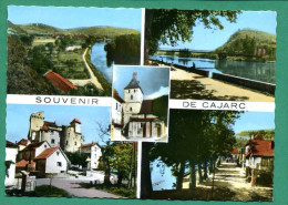 46 Cajarc Vue Générale, Pont Suspendu, église, Château De Salvagnac, Les Quais CPM Dentelée - Andere & Zonder Classificatie