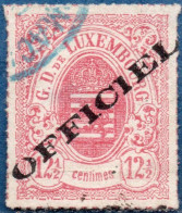Luxemburg Service 1875 12½ C Wide Overprint Cancelled Thin Spot - Oficiales