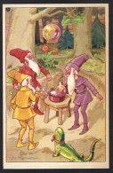 CPA WIEGMAN Gnome Lutin Lapin Non Circulé - Fairy Tales, Popular Stories & Legends