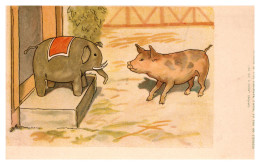 CPA Précurseur Cochon éléphant - Humour