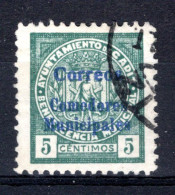 SPANJE Cadiz Comodores Municipal 5 Centimos Gestempeld - Revenue Stamps