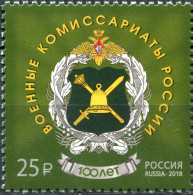 RUSSIA - 2018 -  STAMP MNH ** - Centenary Of Military Commissariats - Nuevos