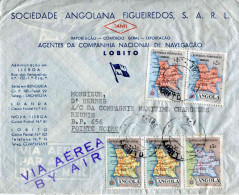 ENV. De 1961 Avec Timbres De1955 D'ANGOLA "CARTES DE LA PROVINCE" - Angola