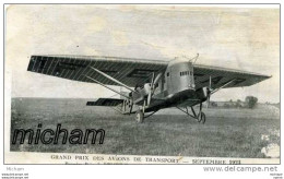 CPA  THEME  AVIATION  MONOPLAN FARMAN GRAND PRIX  DES AVIONS DE TRANSPORT 1923    PARFAIT ETAT - Aviadores