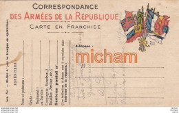 CPA  Guerre 14  Correspondance Drapeaux - Guerre 1914-18
