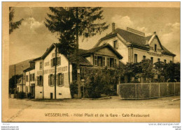 CPA   68 WESSERLING HOTELDE LA  GARE  PFADT CAFE  RESTAURANT COMM.HUSSEREN TB  ETAT - Sonstige & Ohne Zuordnung
