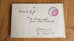 Amtsgericht Gnadenfeld 1931 Nach Ostrosnitz, Mit Inhalt, Michel-Nr. Dienst 124 U. Gerichtskostenmarken PREUSZEN - Enveloppes