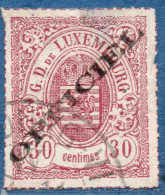 Luxemburg Service 1875 30 C Wide Overprint Thin Spot Cancelled - Service