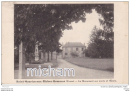 CPA 89  SAINT MAURICE  AUX  RICHES  HOMMES  LE MONUMENT ET L'ECOLE TB ETAT - Sonstige & Ohne Zuordnung