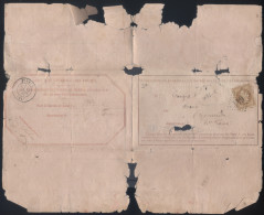 France - Yvert N° 28B Sur Document Chargements Obl GC 641 Brioude Pour Pinols - 12/04/1870 (fragile Abimé) - 1849-1876: Classic Period