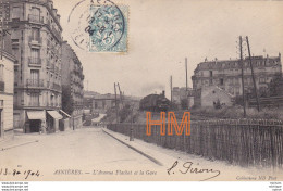 C P A  92  ASNIERES Avenue  Flachat Et La  Gare - Asnieres Sur Seine