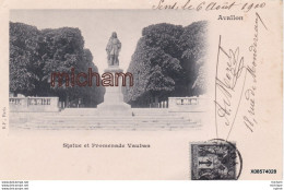 CPA Pionniere 1900 - 89 - AVALLON Statue Et Promenade  Vauban   Tres Bon état - Avallon