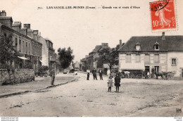 C P A  -  23  -      LAVAVEIX  -  LES - MINES   - Grande Rue  Et Route D ' Ahun - Other & Unclassified