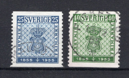 ZWEDEN Yvert 395/396° Gestempeld 1955 - Used Stamps