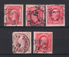 ZWEDEN Yvert 28° Gestempeld 1885 5 St. - Used Stamps