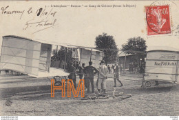 Theme  AVIONS Aeroplane  Farman Au Camp De Chalons 1908 - ....-1914: Precursori