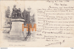 C P A 01    RARE Pionniere  De 1899 De BOURG  Statue D'edgard Quinet - Andere & Zonder Classificatie