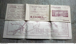 Plan Guide Dépliant Général De La Ville D'avranches 1939 Manche Cité Des Fleurs Commerces Publicités - Toeristische Brochures