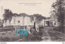 CPA 77  MONTAIGUILLON RUINES DU CHATEAU  ENTREE T B  ETAT - Other & Unclassified