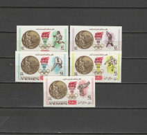Yemen Kingdom 1968 Olympic Games Mexico, High Jump, Athletics Etc. Set Of 5 Imperf. MNH - Sommer 1968: Mexico